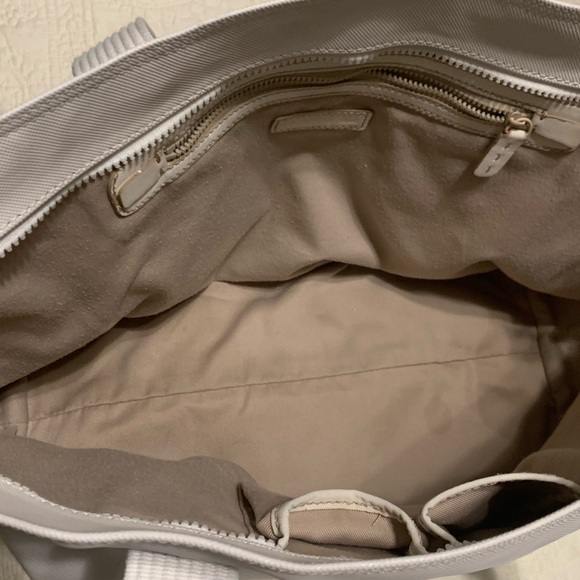 Lacoste OffWhite Large PreOwned Tote Bag inside clean outside blue light stains. - Picture 11 of 16